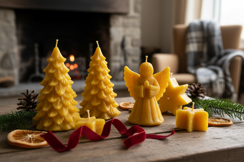 Bienenwachskerzen Weihnachtsmotive Handgemacht
