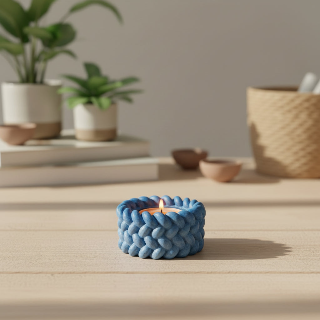 Kerzenhalter aus Gips  – handgemacht