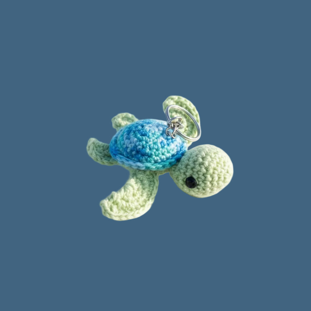 Gehäkelte Schildkröte Schlüsselanhänger