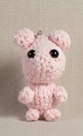 Rosa gehäkeltes Schweinchen als Schlüsselanhänger – handgemachtes Amigurumi