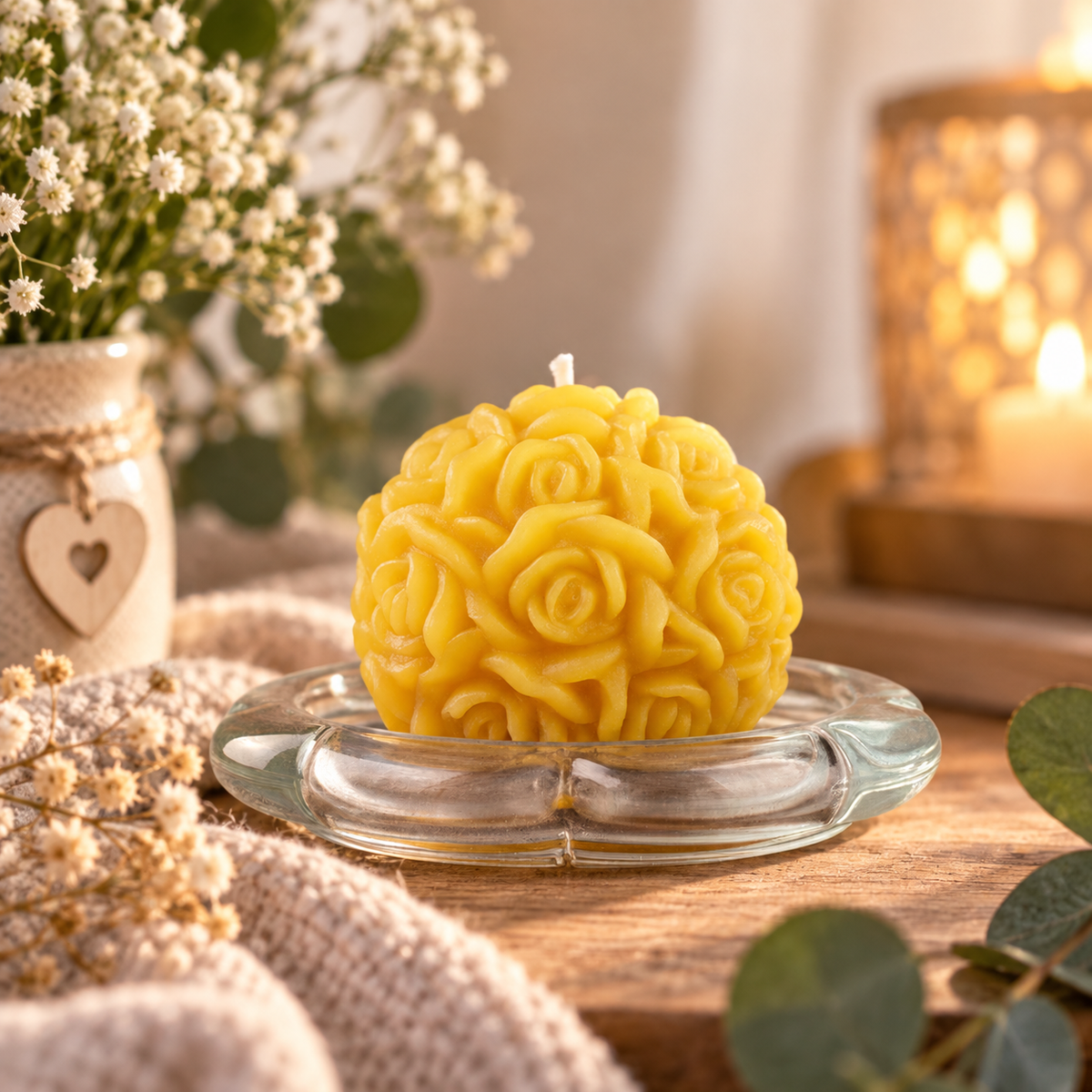 Candele di cera d'api, sfera floreale